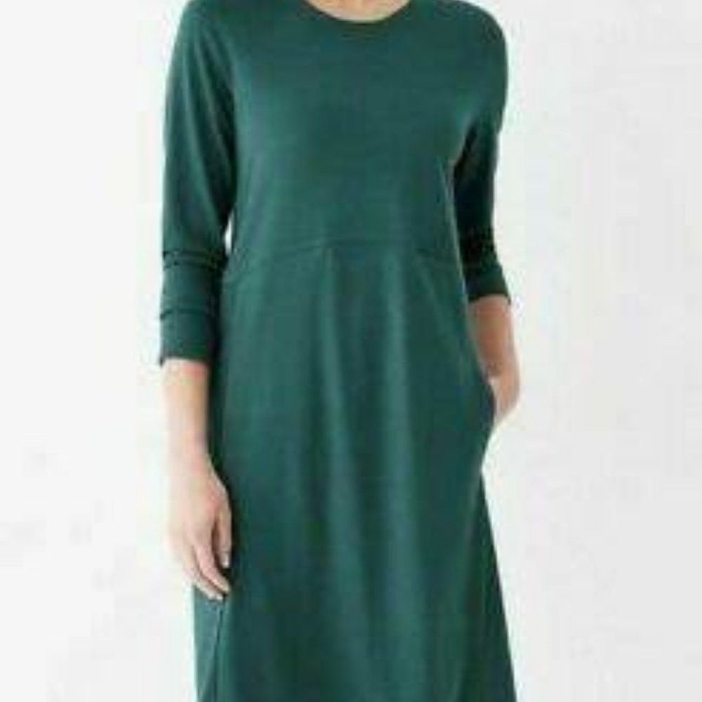 Women's J. Jill Small Pure Jill Green Dipped Hem Swing Mini Dress